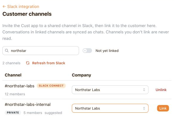 Northstar Labs selected for both its customer channel and its internal channel, with Link ready for the internal channel