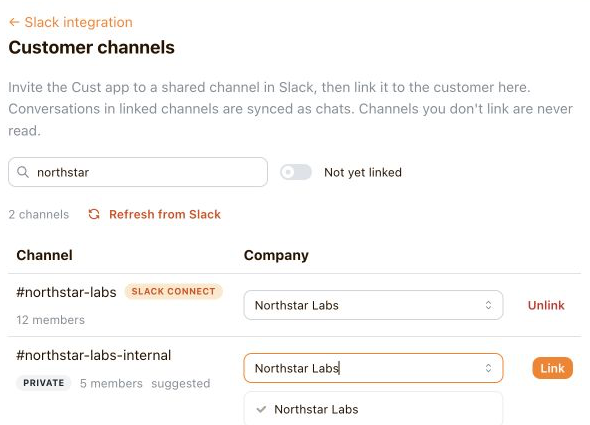 Selecting Northstar Labs for its internal channel while its customer channel is already linked to the same company
