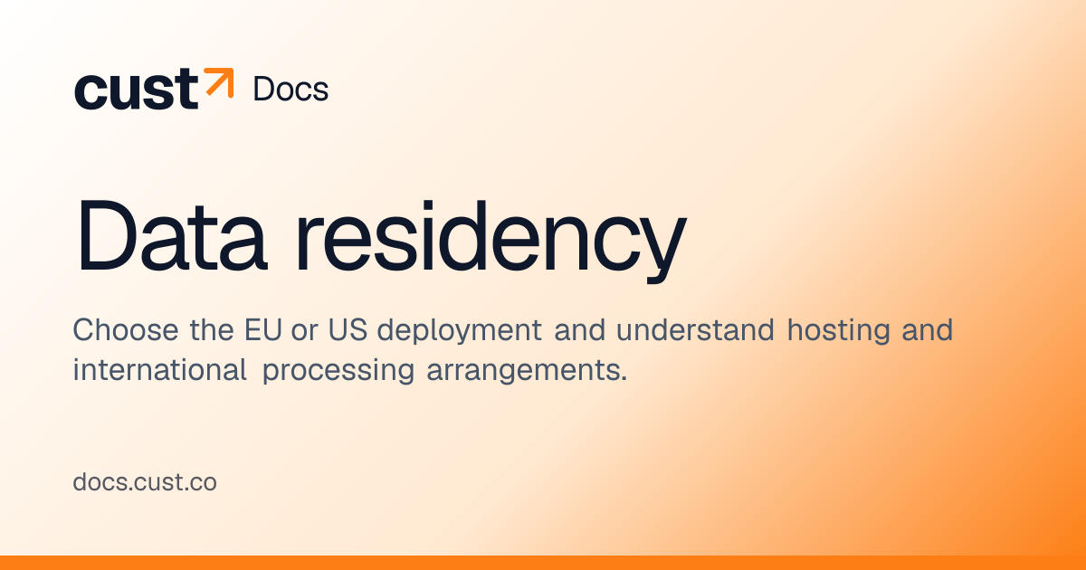 Data residency | Cust Docs